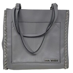 Steve Madden Tote Chain Embellished Shoulder Gray Bag